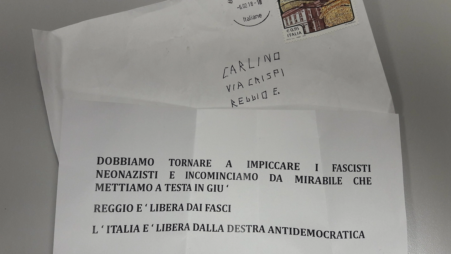 La lettera inviata alla nostra redazione, poi sequestrata dai carabinieri