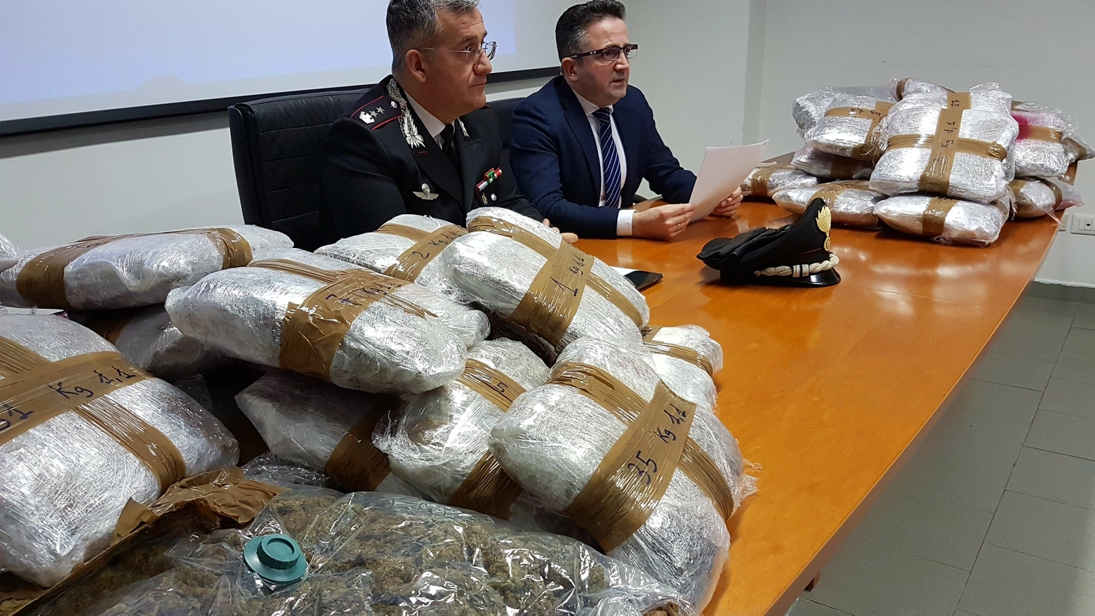 La marijuana sequestrata dai carabinieri a Rimini (foto Migliorini)
