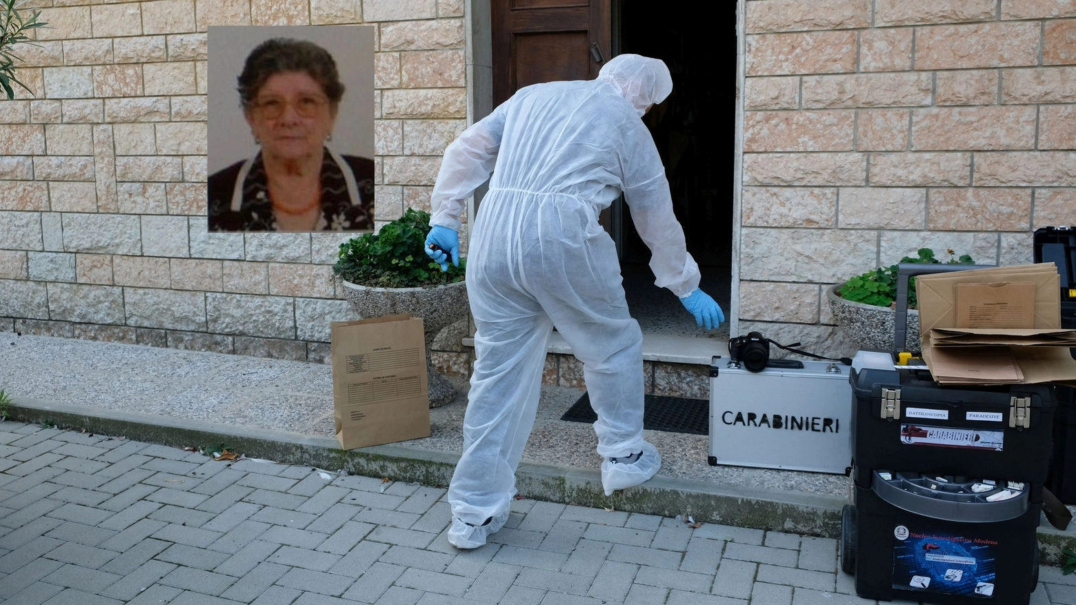 Omicidio suicidio a Sassuolo, nel riquadro Elide Valentini (FotoFiocchi)