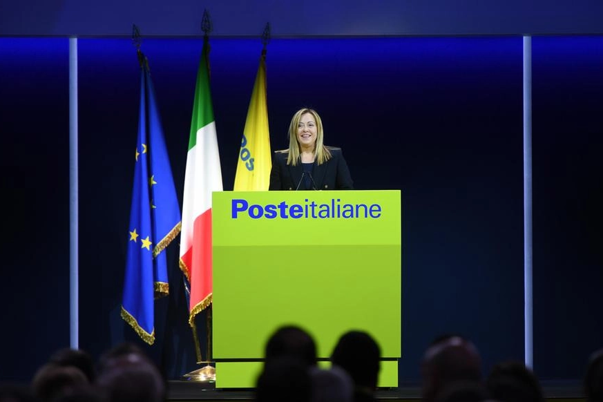 Giorgia Meloni alla presentazione del progetto Polis di Poste Italiane