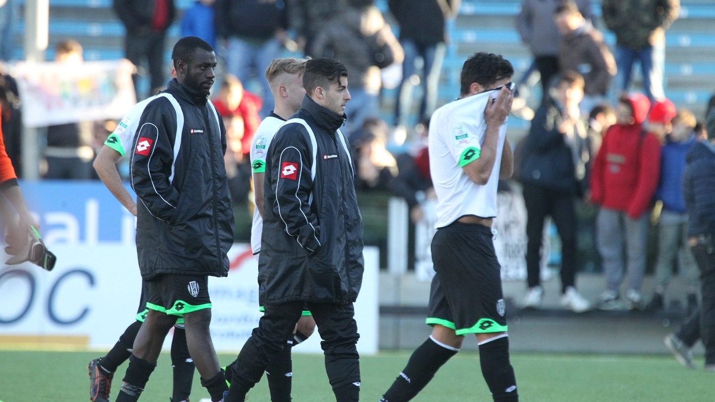 Cesena-Pro Vercelli 1-2, la delusione dei bianconeri (foto Ravaglia)