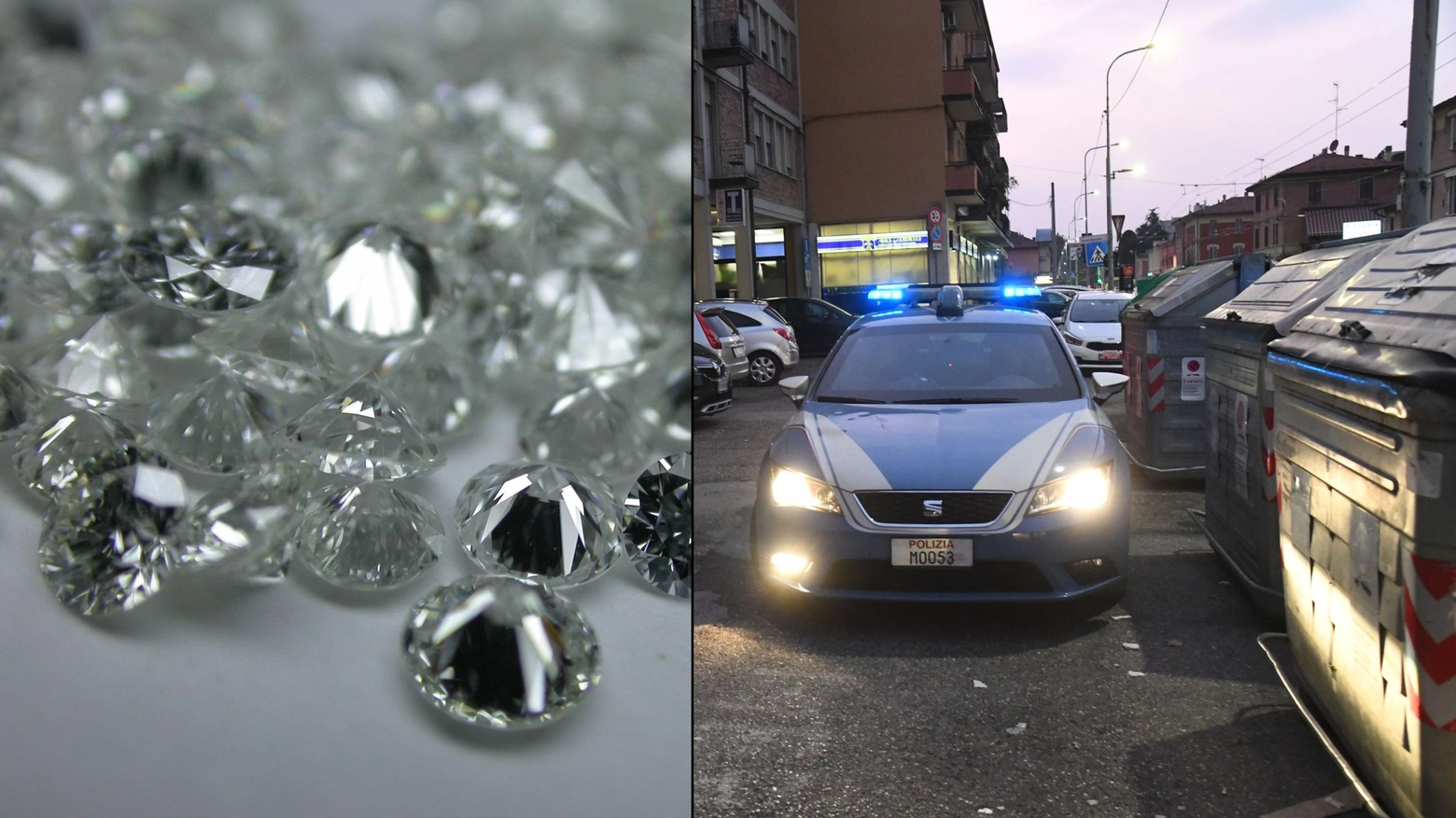 Bologna, furto di diamanti (Ansa) in via Lepido (FotoSchicchi)