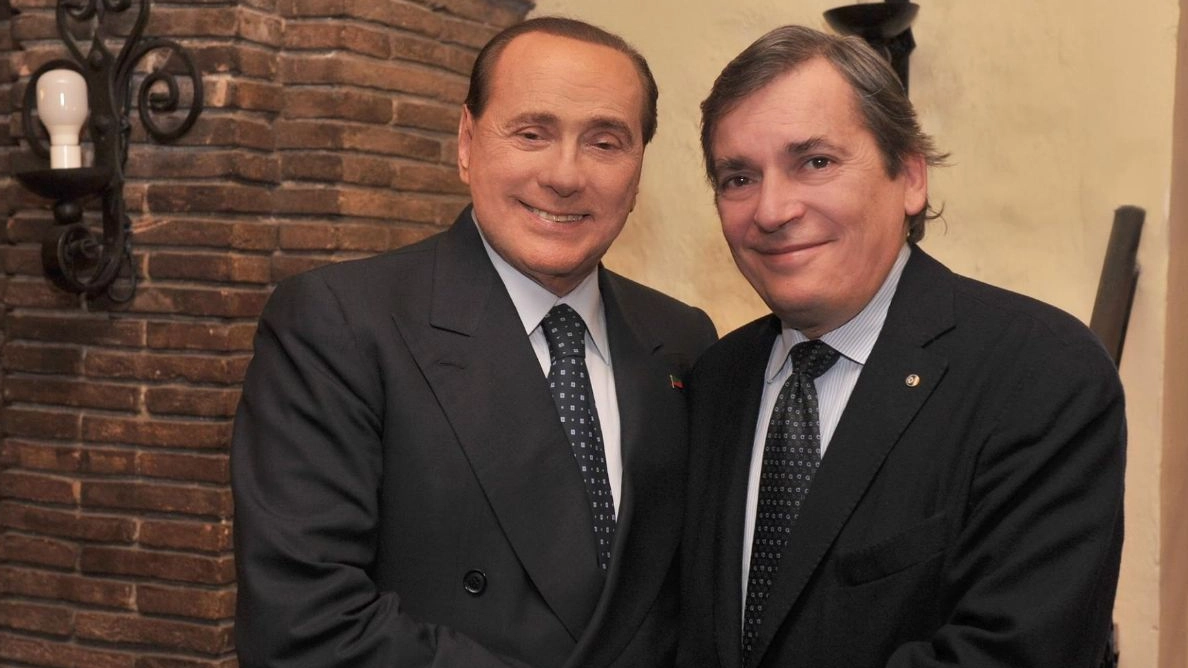 Silvio Berlusconi con Massimo Palmizio