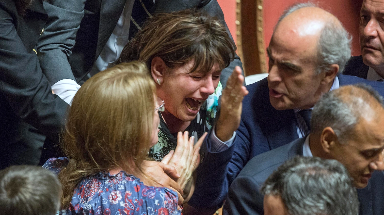 Laura Bianconi ferita in Senato (foto Lapresse)