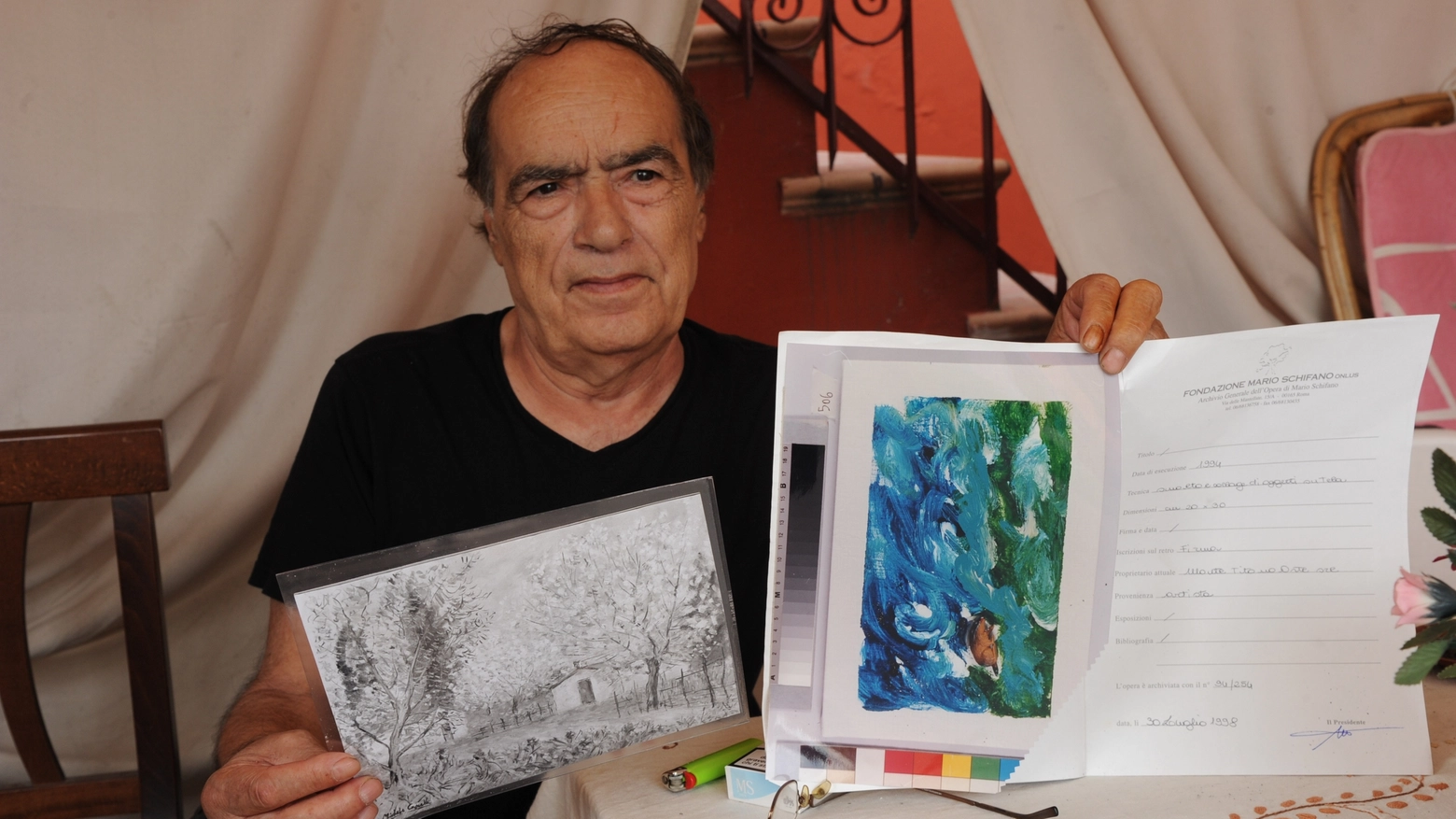 Luciano Palomba, proprietario dei quadri d'autore rubati (foto Fiocchi)