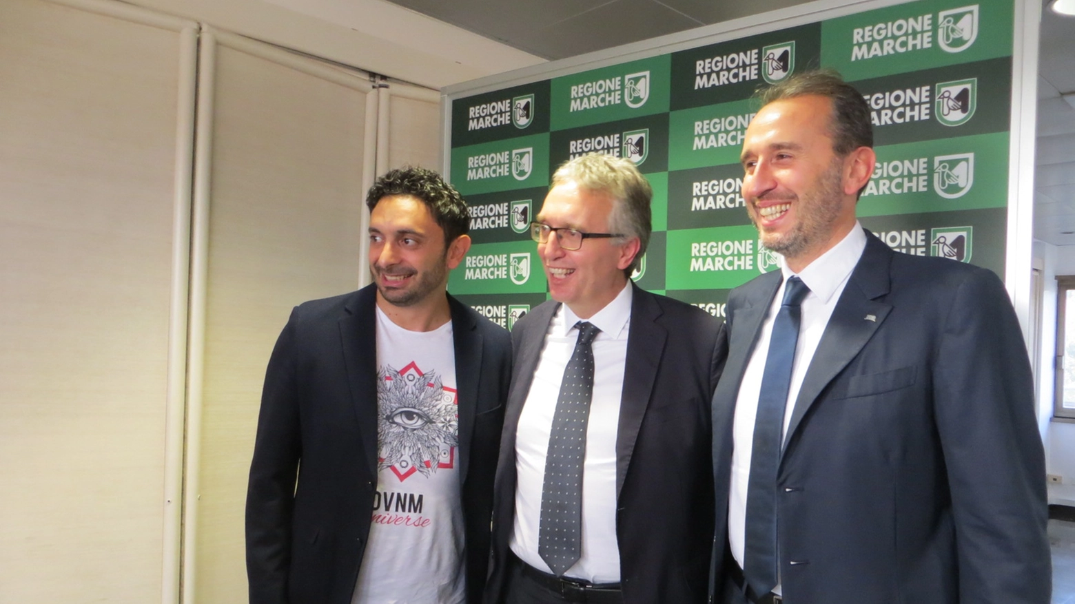 Da sinistra Davide Mazzanti, Luca Ceriscioli e Fabrizio Pasquali
