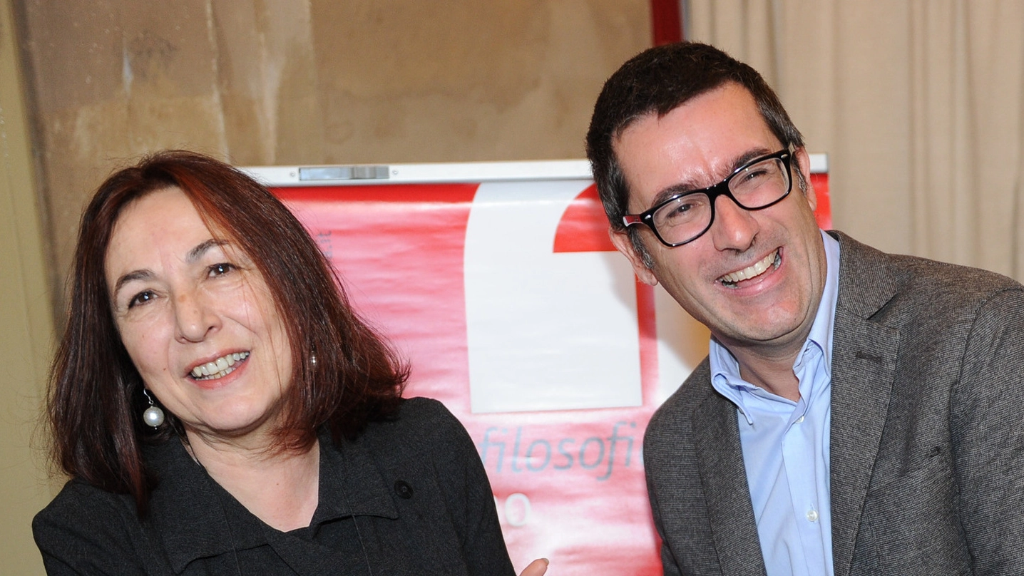 Festival filosofia, Michelina Borsari e il nuovo direttore  Daniele Francesconi (Foto Fiocchi)