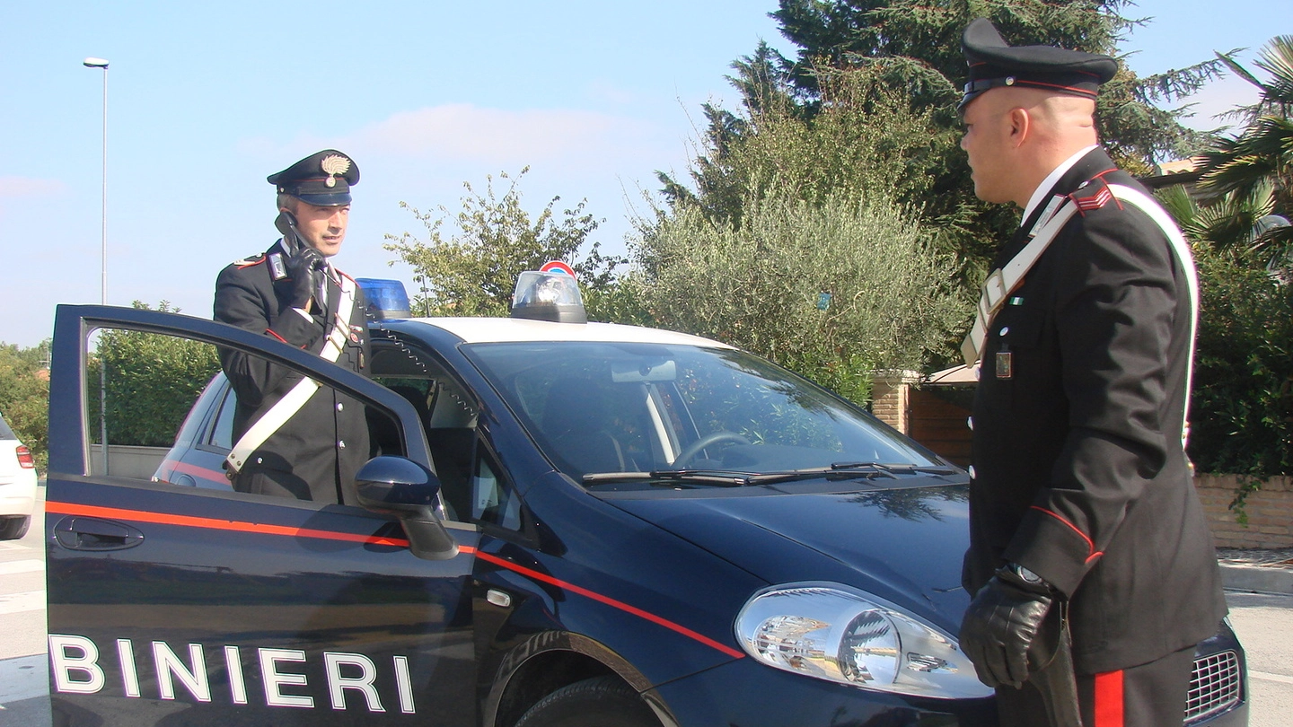 Una pattuglia dei carabinieri di Saltara, che stanno indagando sul furto di 1000 pannelli 