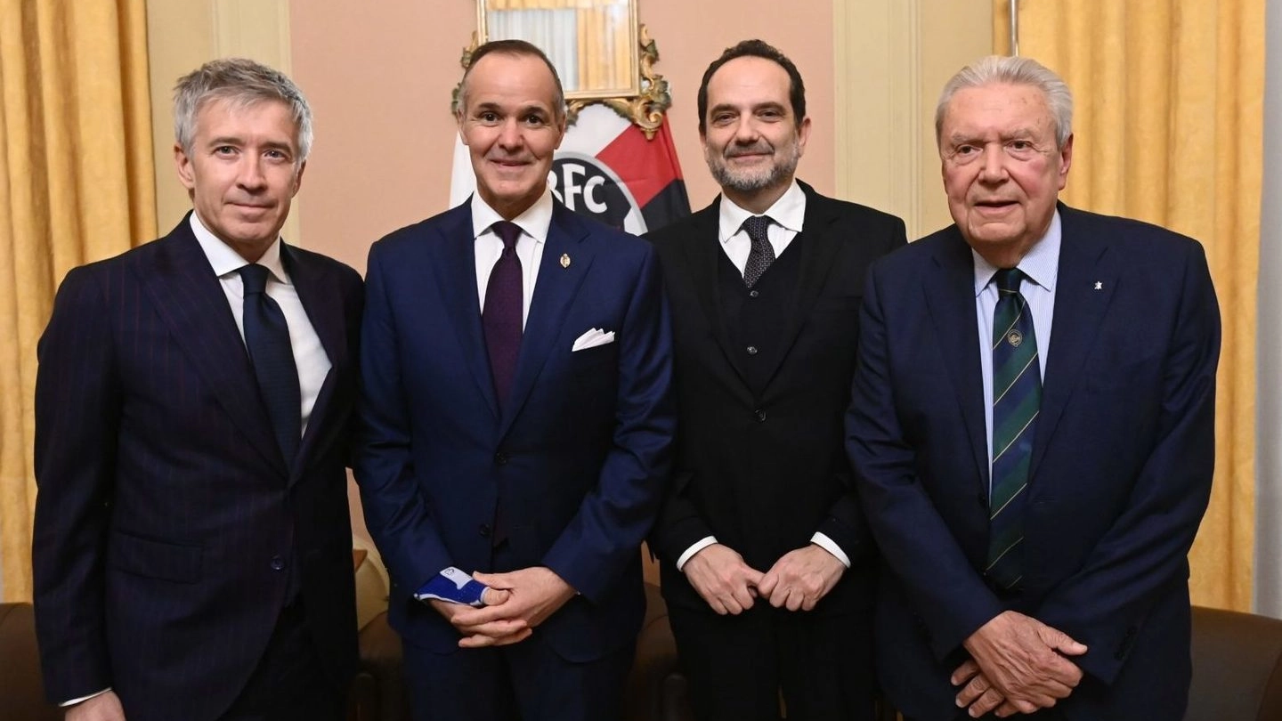 Claudio Fenucci, Joey Saputo, Matteo Marani e il presidente del Circolo della Caccia Roberto Iseppi (foto Bfc)