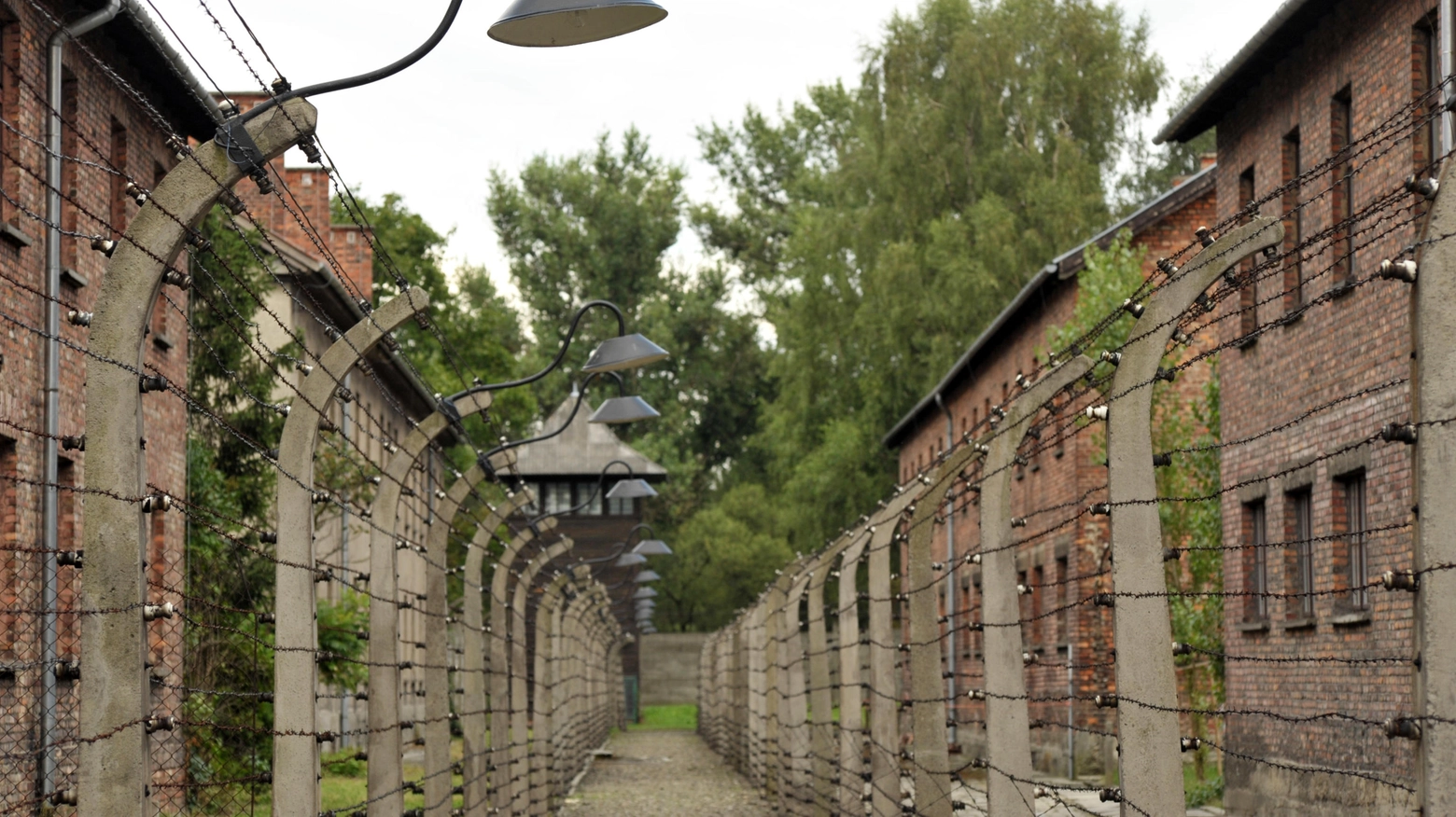Una immagine di repertorio del campo di concentramento di Auschwitz