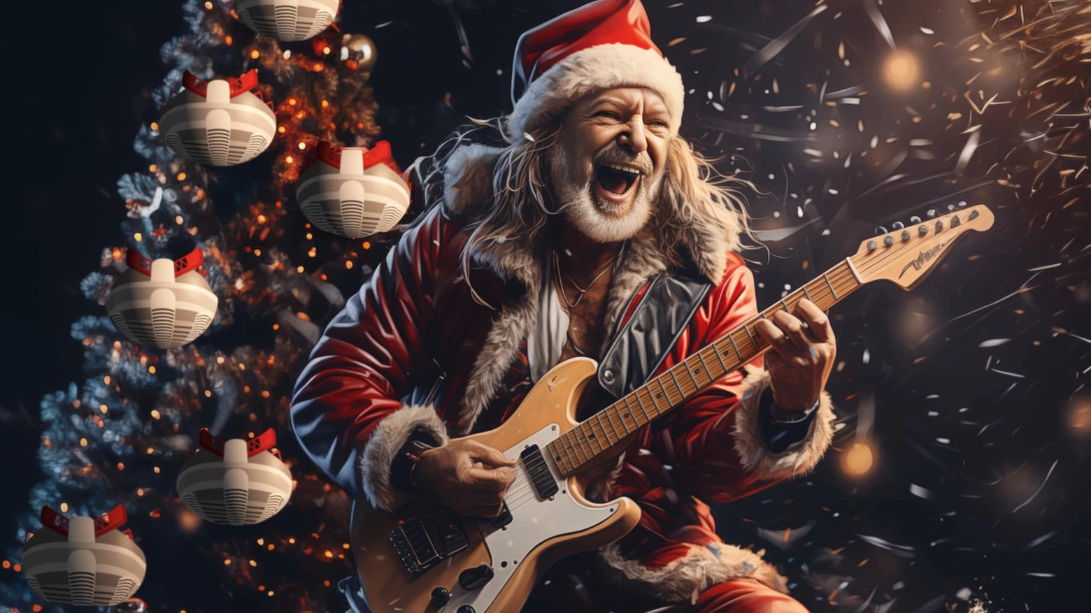 Vasco Rossi in versione Babbo Natale rock, l'immagine con un post su Facebook per fare gli auguri ai suoi fan