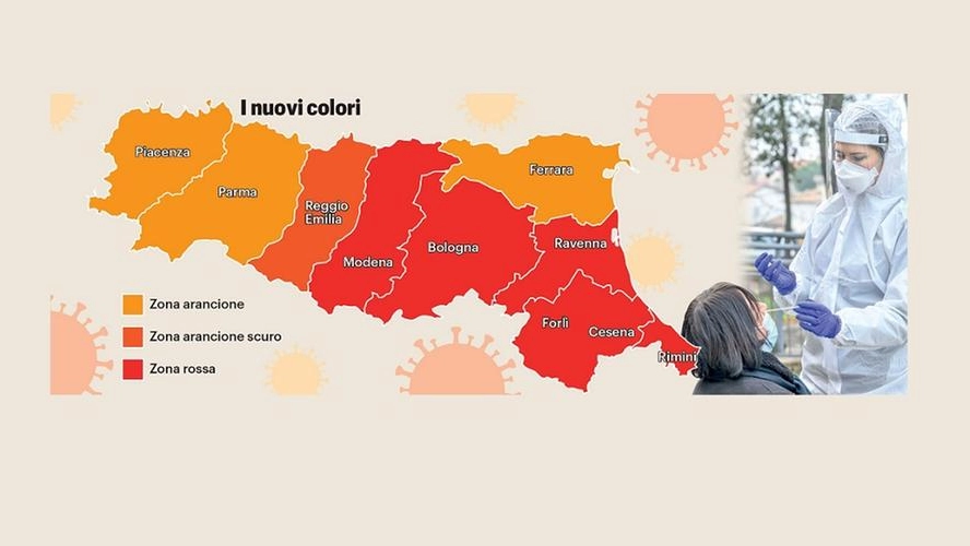 Zone e colori: da oggi l'Emilia Romagna cambia