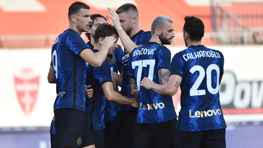 Inter, festeggiamenti durante l'amichevole contro la Dinamo Kiev 