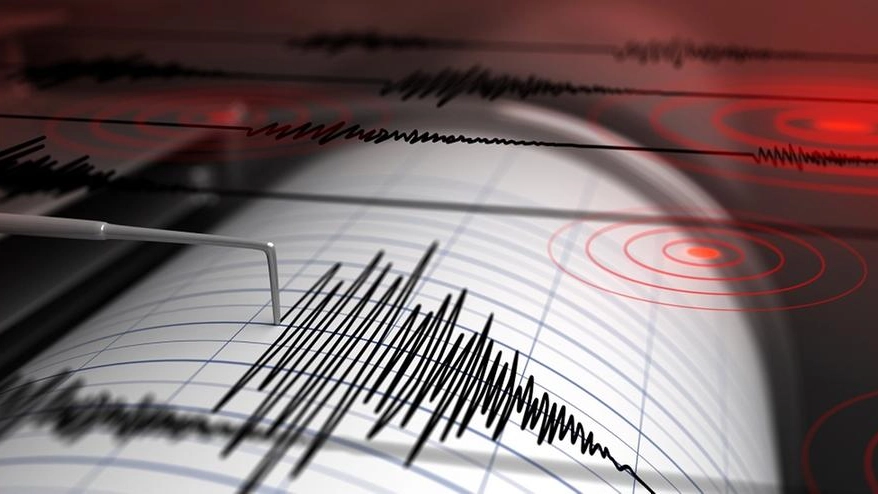 Un sismografo registra una scossa di terremoto, foto generica
