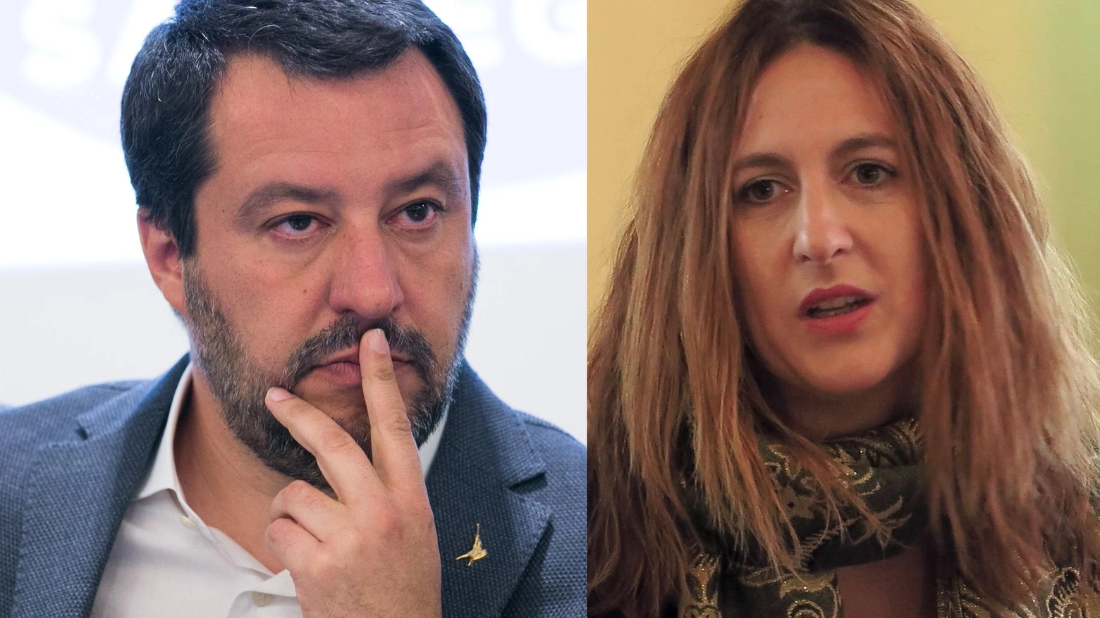 Matteo Salvini (Ansa) e il vicesindaco di Rimini, Gloria Lisi