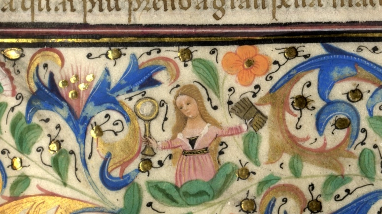 Una delle preziose pubblicazioni conservate in biblioteca: i Trionfi di Petrarca