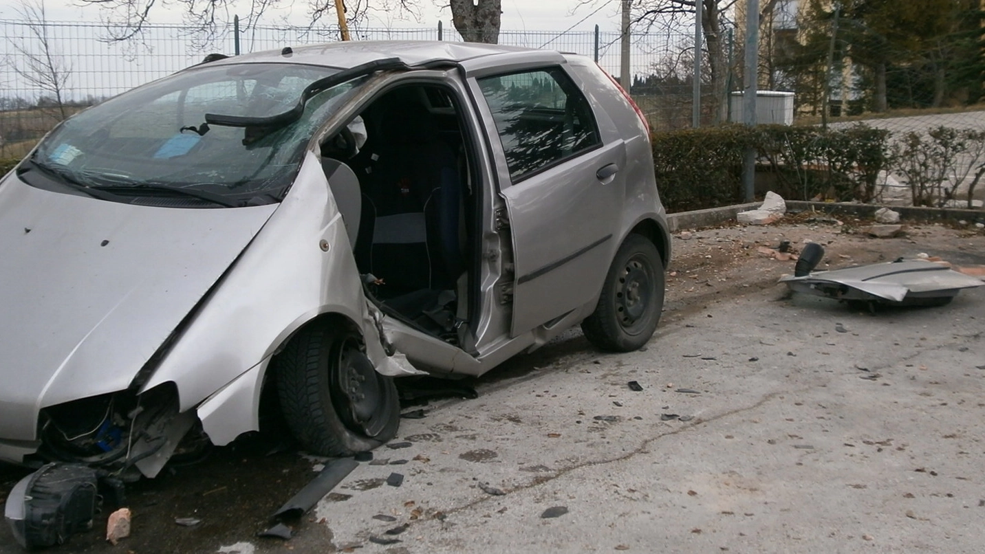 La Fiat Punto dopo l’incidente