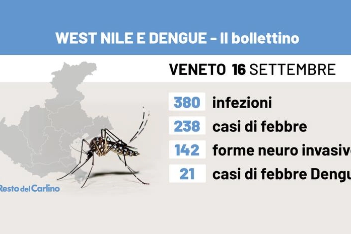 West Nile Veneto, i dati del 16 settembre 2022