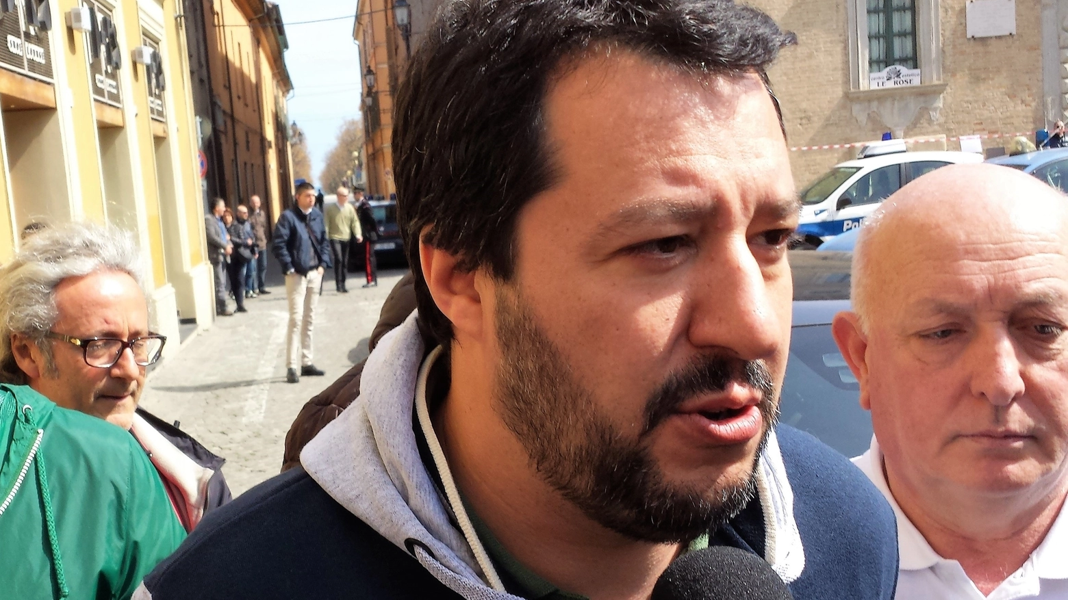 Matteo Salvini durante l'ultima visita a Fano