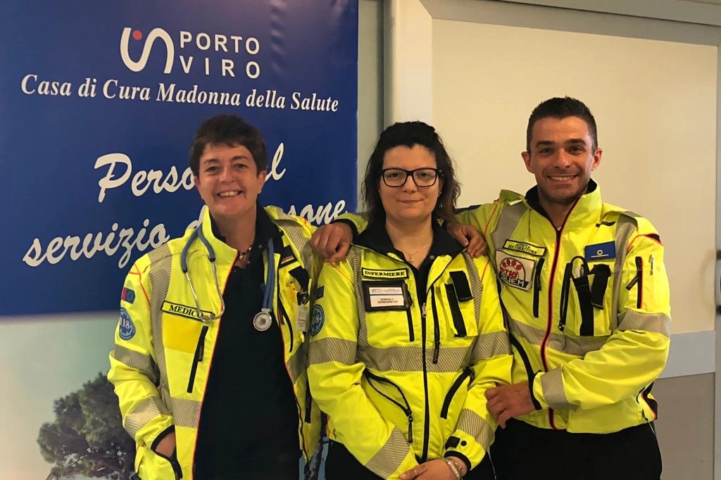 Rosolina, i soccorritori del neonato: Anna Tarabini, Giorgia Cavallaro e Marco Marangon