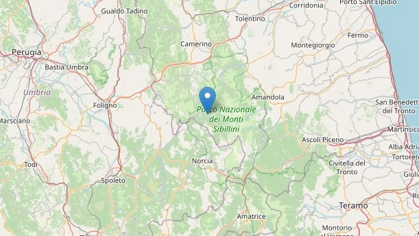 Terremoto oggi in provincia di Macerata (Ingv Openstreetmaps)