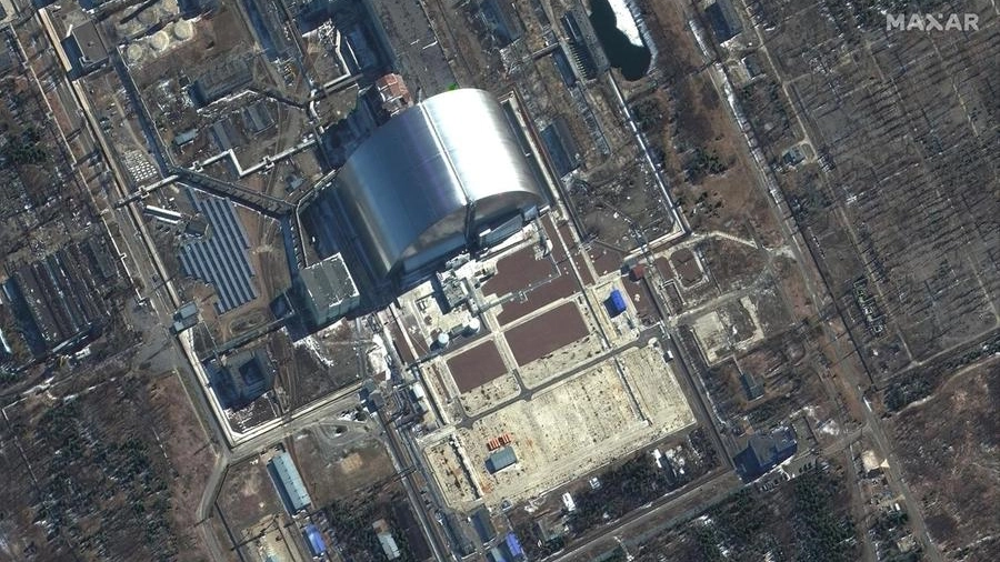Un'immagine satellitare della Centrale nucleare di Chernobyl presa dai russi