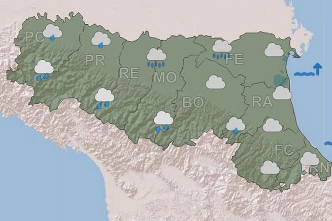 Previsioni meteo in Emilia Romagna (fonte Arpae)