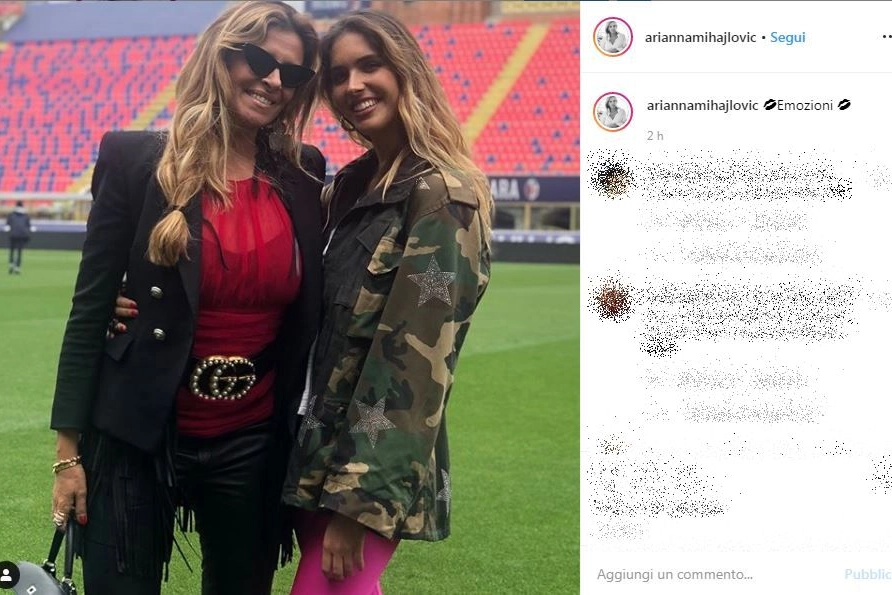 La moglie di Mihajlovic, Arianna, e la figlia Viktorija (da Instagram)