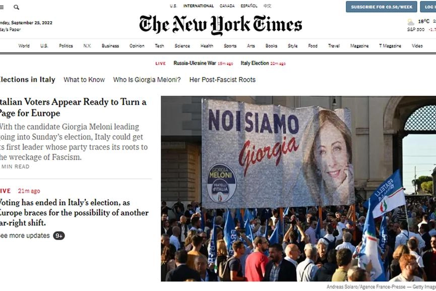 Il New York Times e Giorgia Meloni