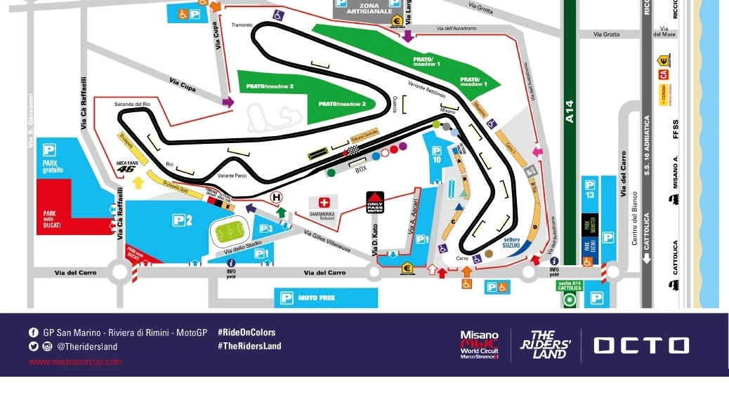 MotoGp Misano 2019, la piantina del circuito