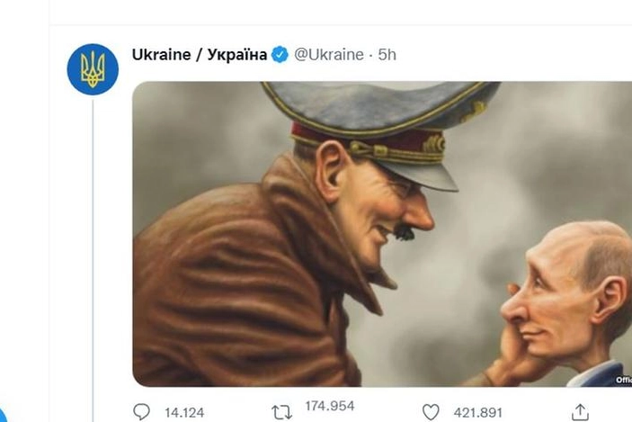 Il tweet del governo ucraino il giorno dell'invasione russa