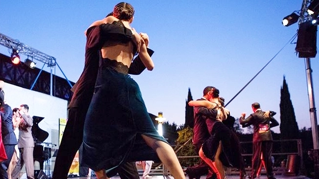 Una fase del Campionato europeo di tango svoltosi a Cervia