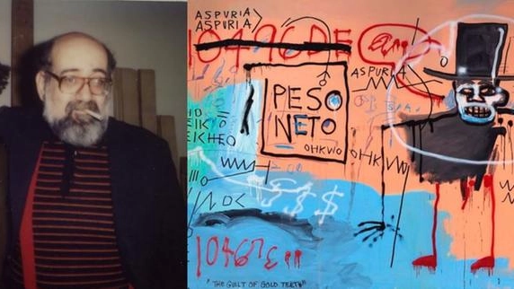 Basquiat a Modena con il gallerista Emilio Mazzoli e il dipinto The Guilt of Gold Teeth 