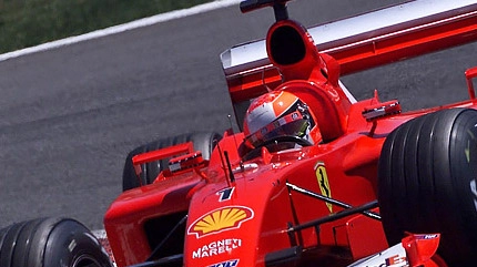 La Ferrari F2001 in pista
