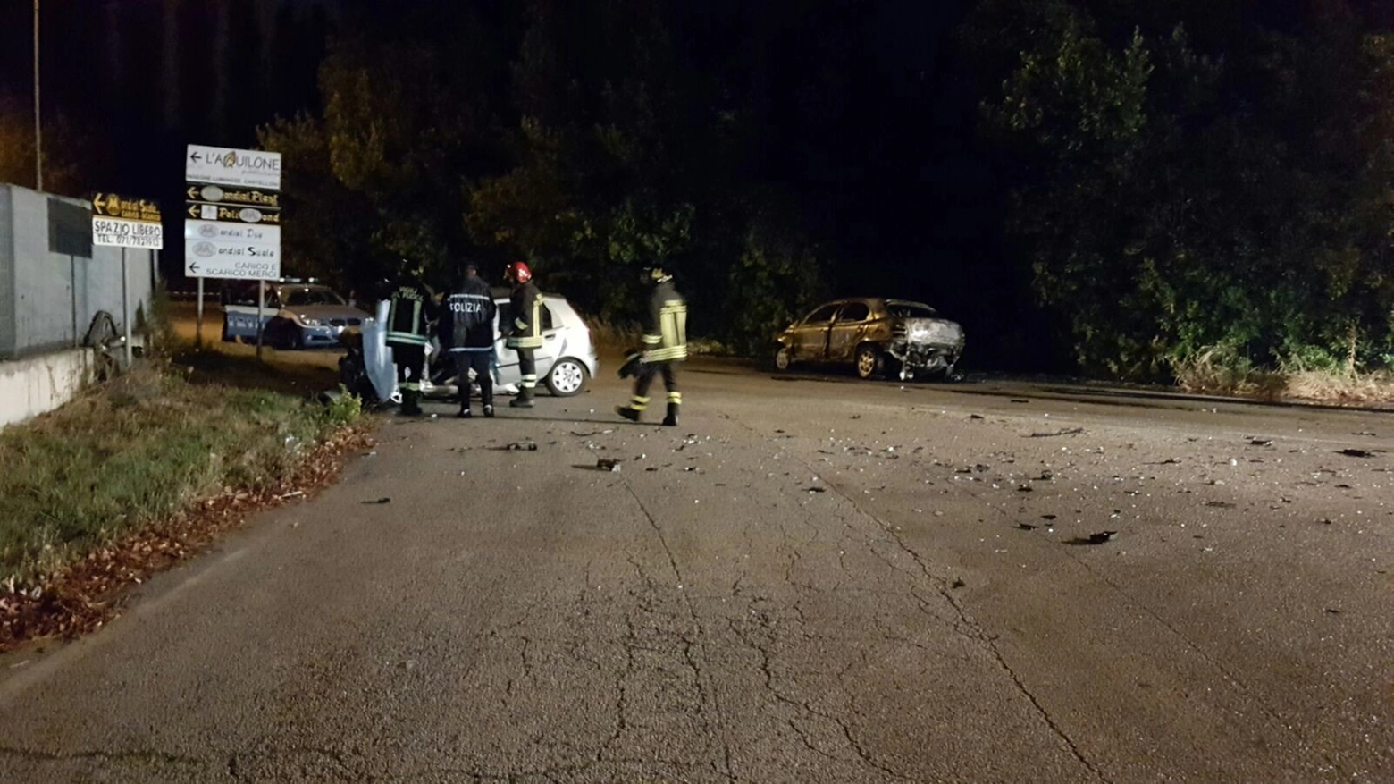 L'immagine del luogo dell'incidente a Porto Recanati