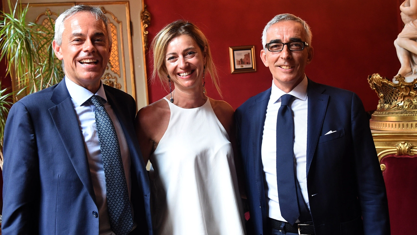 Da sinistra, Giancarlo Tonelli, Sabrina Orlandi ed Enrico Postacchini (FotoSchicchi)