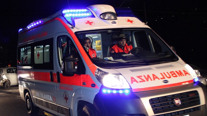 L'intervento di un'ambulanza