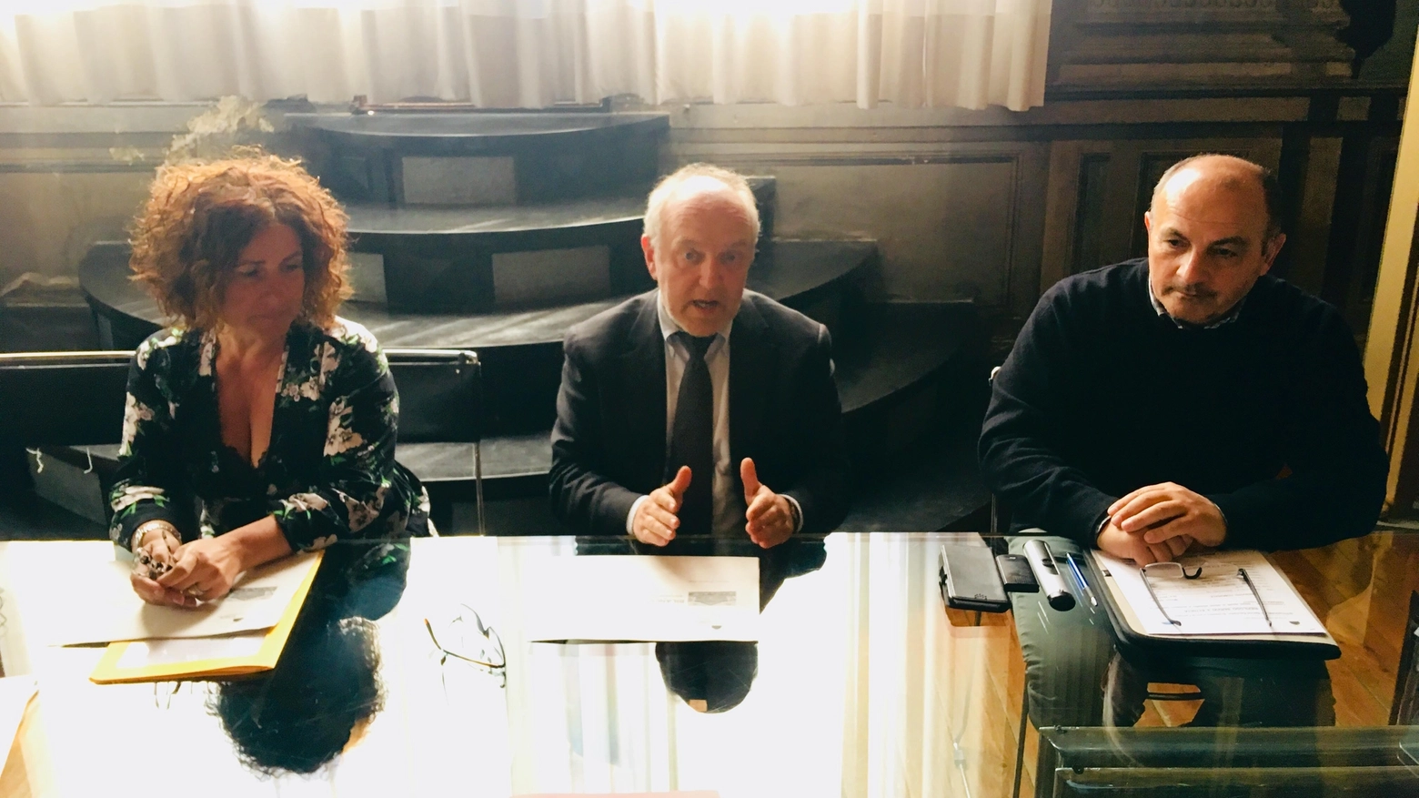 Da sinistra Cristina Corazzari, Tiziano Tagliani e Mauro vecchi
