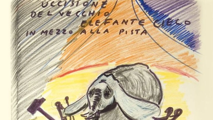 Un disegno di Federico Fellini (foto Dire)