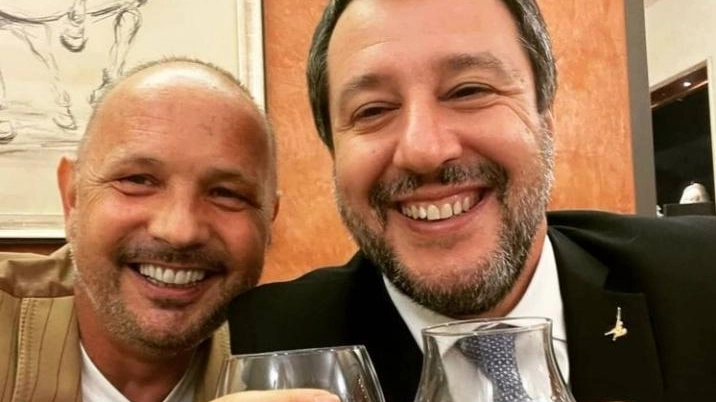 Brindisi bolognese fra l’allenatore rossoblù Sinisa Mihajlovic e Matteo Salvini