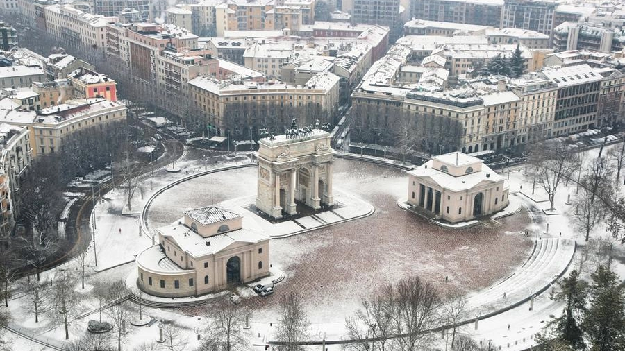 Neve a Milano (dicembre 2018, Ansa)