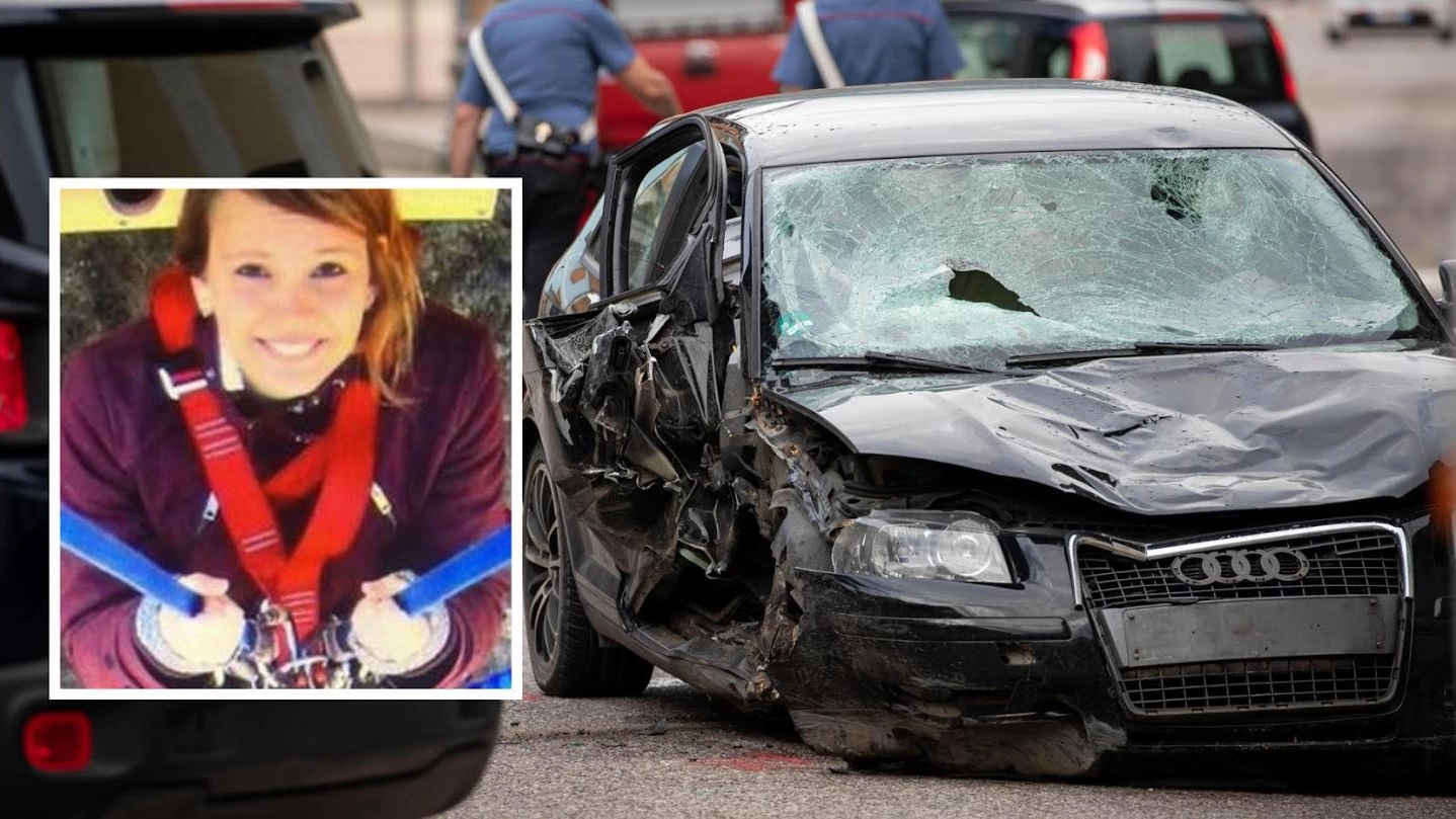 Angelika Hutter e l'auto dopo l'incidente