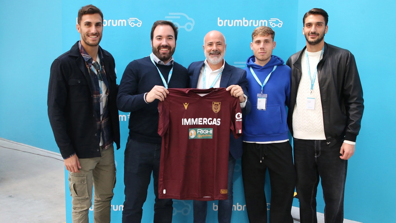 Nella foto, da sinistra: Mario Sampirisi, Matteo Barcella, Giuseppe Fico, Filippo Nardi e Giacomo Satalino