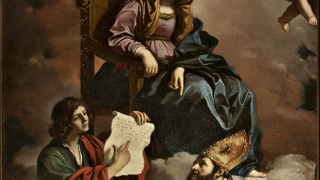 Guercino, Madonna con i santi Giovanni evangelista e Gregorio taumaturgo