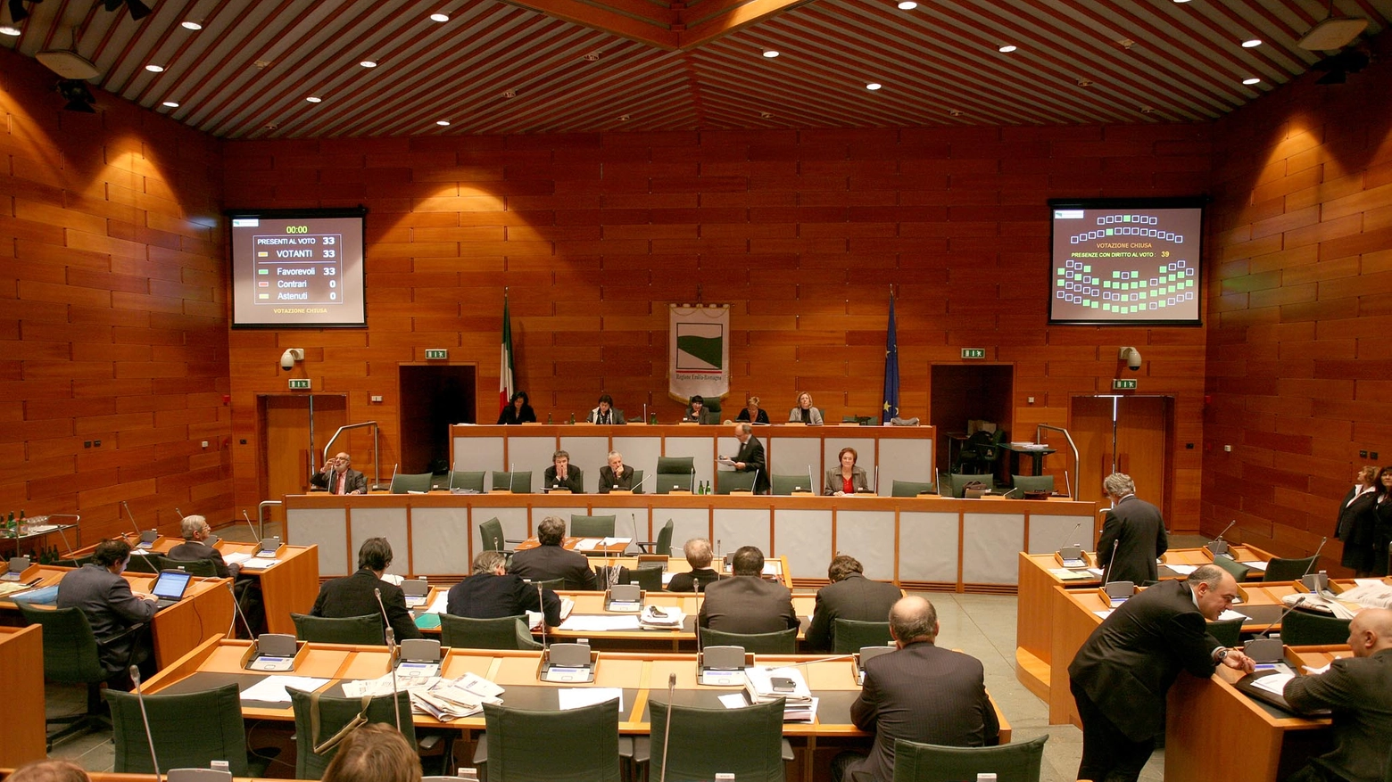 La sala del consiglio regionale dell'Emilia-Romagna (FotoSchicchi)