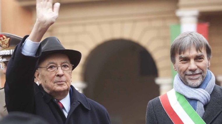 Giorgio Napolitano e Graziano Delrio, ex sindaco di Reggio (Foto Artioli)