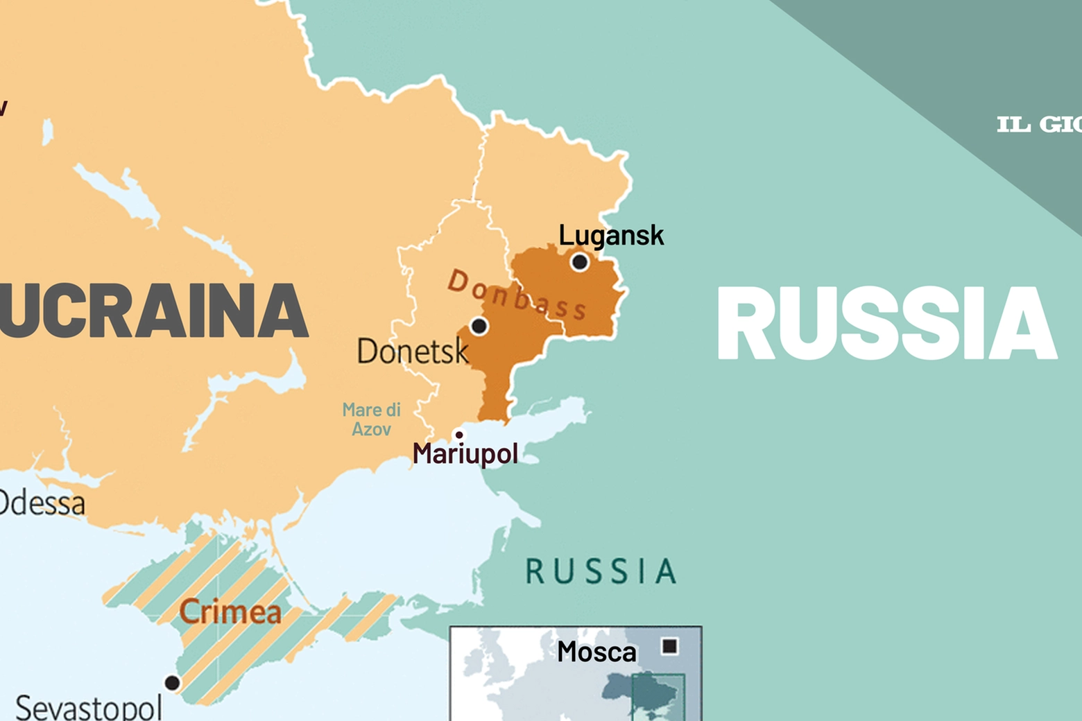 La cartina del territorio ucraino
