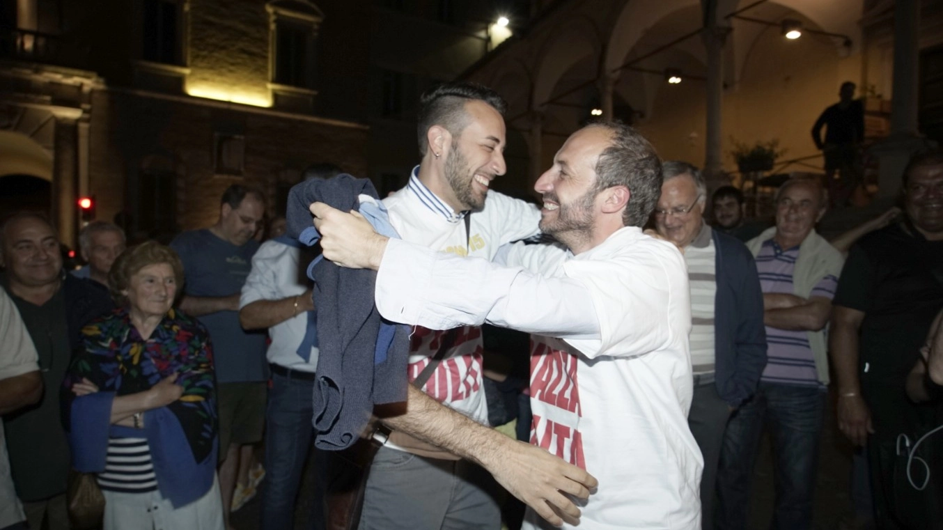 Fermo, Calcinaro festeggia l'elezione con Trasatti (Foto Zeppilli)