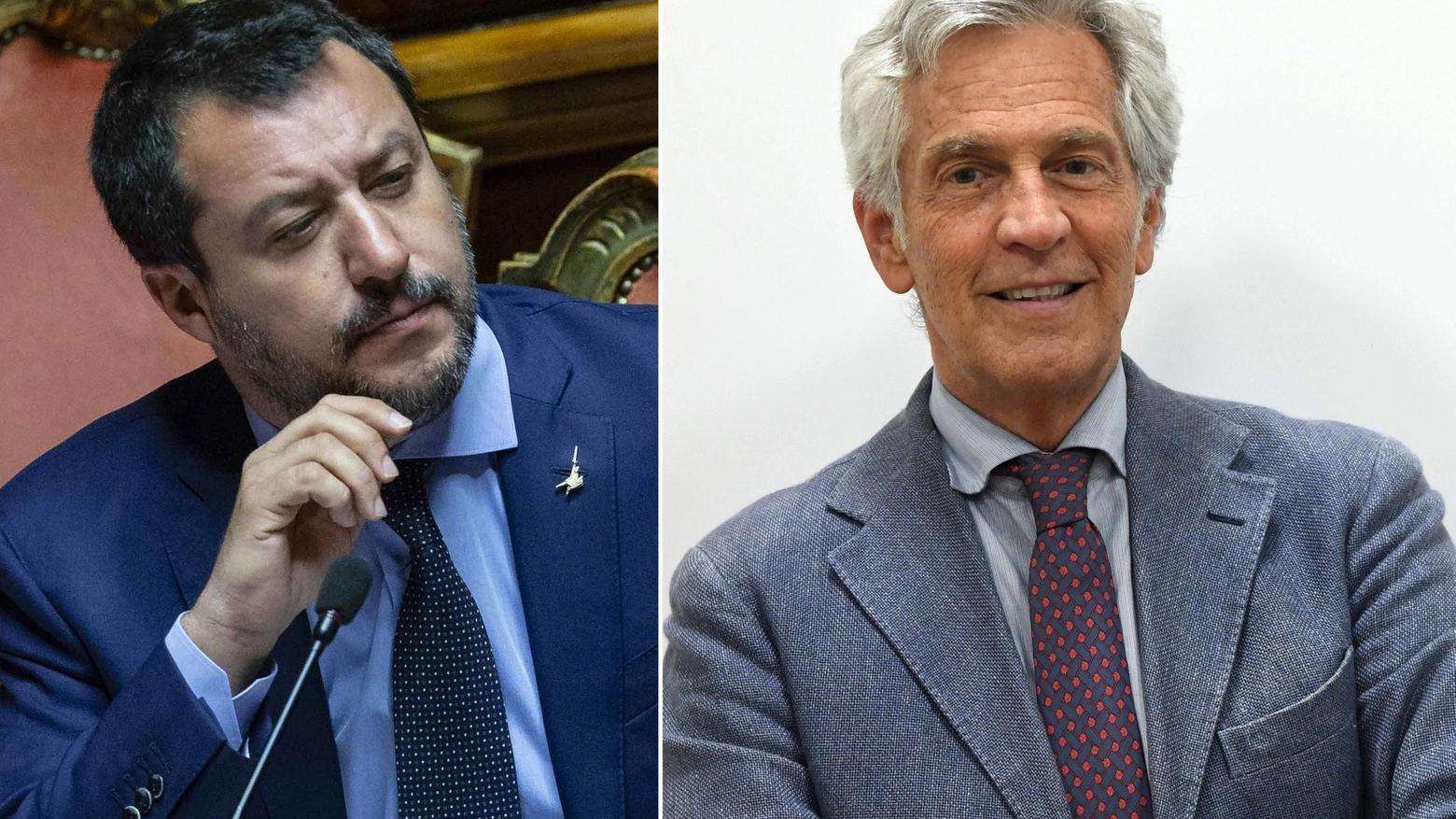Matteo Salvini e il direttore  della Pediatria d'urgenza del Sant'Orsola, Marcello Lanari