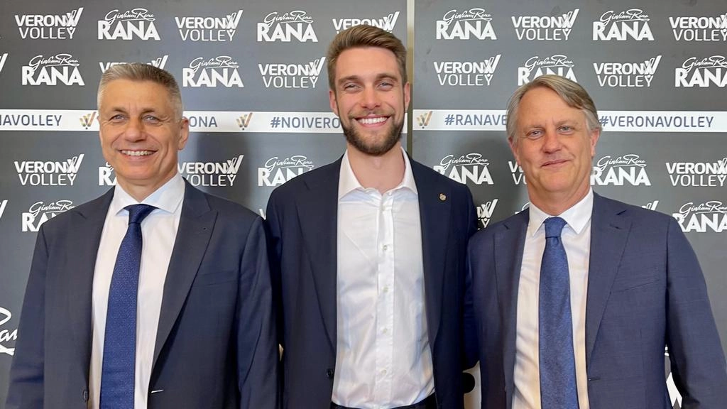 Da sinistra: Radostin Stoytchev (coach Verona Volley), Giovanni Rana Jr (Innovation & Project Manager del Pastificio Rana), Stefano Fanini (Presidente Verona Volley)